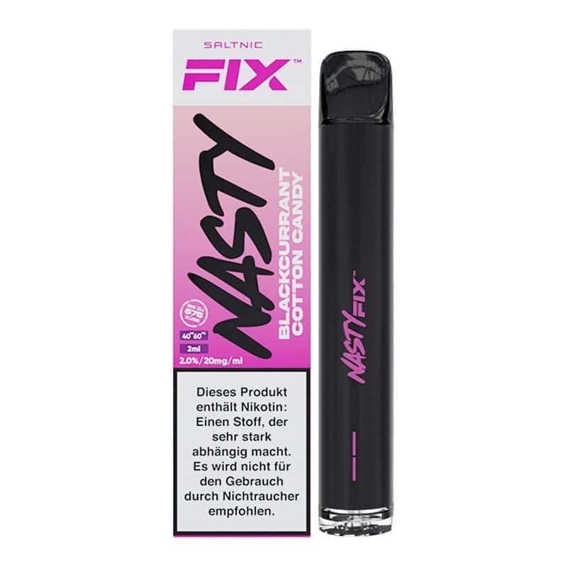nasty fix blackcurrant cotton candy 20mg ml de version tpd konform | Vapebazar Nasty Fix Blackcurrant Cotton Candy Einweg E Shisha