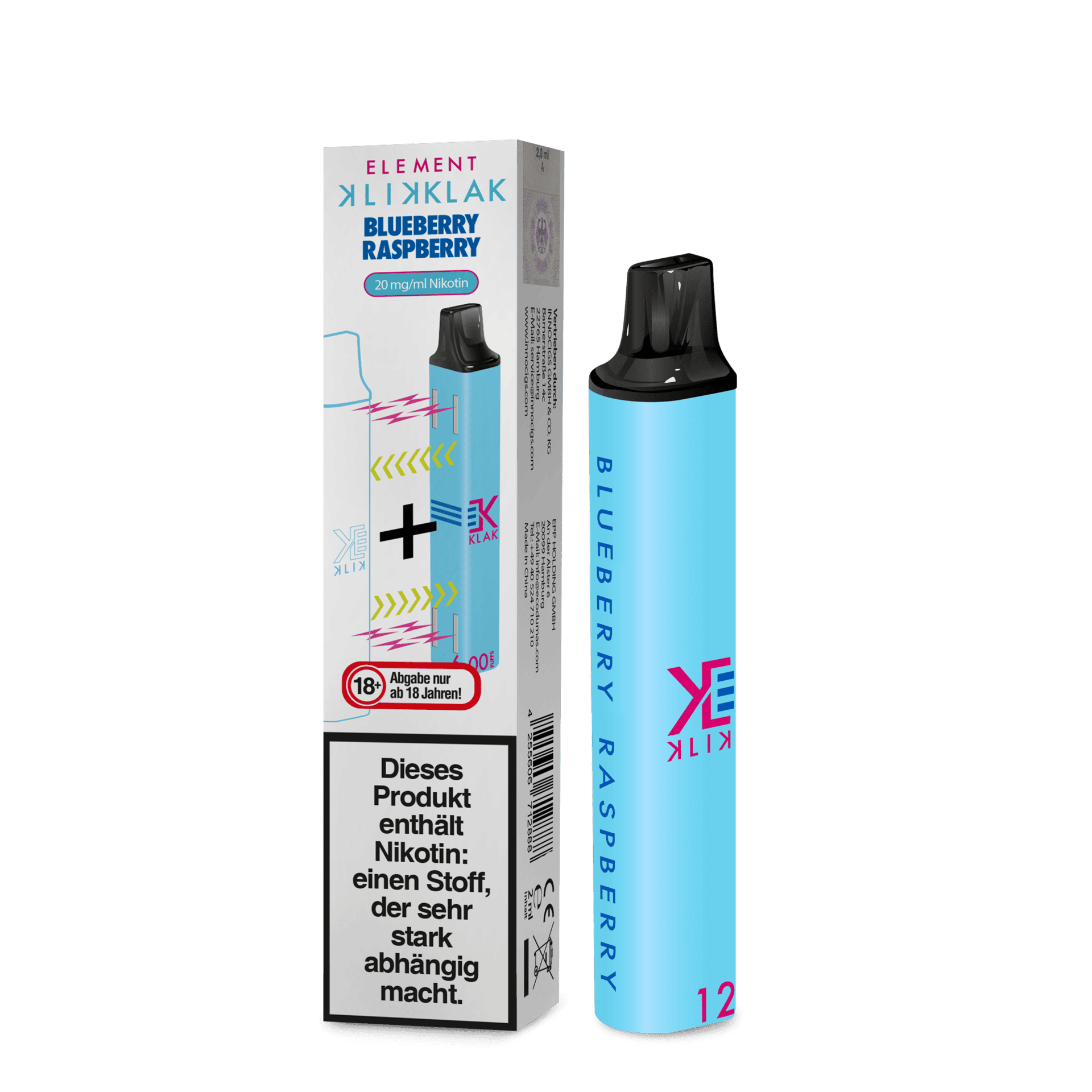 klick klak blueberry raspberry | Vapebazar Klik Klak Element - Blueberry Raspberry