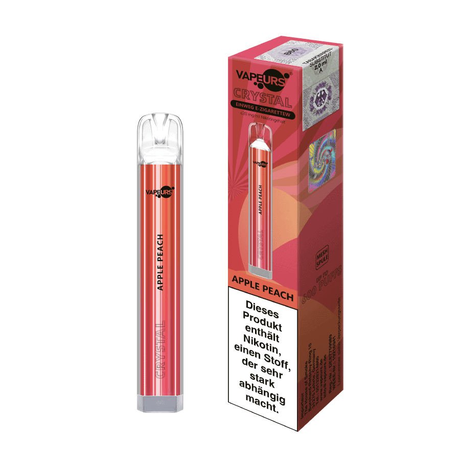 vapeurs crystal apple peach 03 | Vapebazar Vapeurs Crystal - Apple Peach Einweg E Zigarette