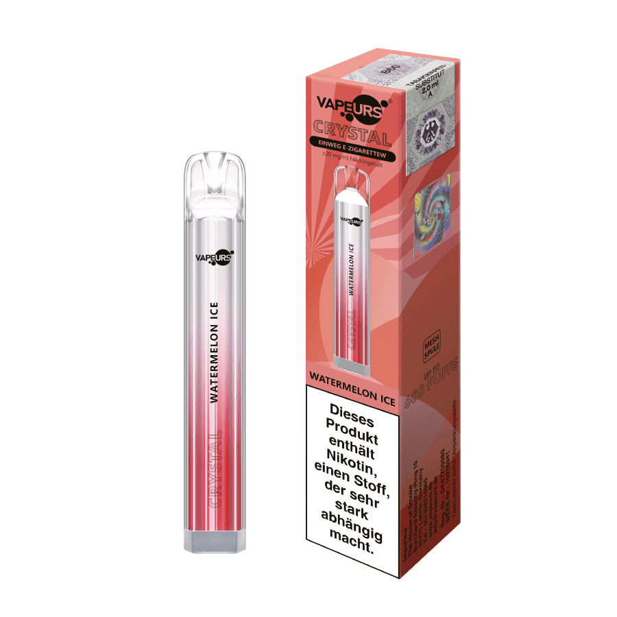 vapeurs crystal watermelon ice 03 | Vapebazar Vapeurs Crystal - Watermelon Ice Einweg E Zigarette