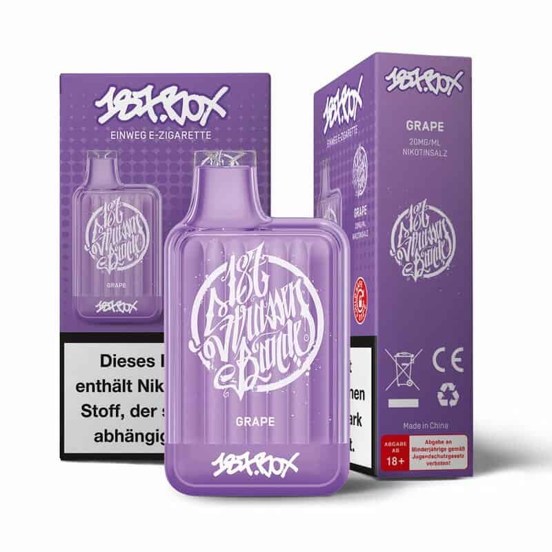 neu 187 box grape 20mg ml kindersicherung steuerware | Vapebazar 187 Box Vape Einweg E Zigarette - Grape - Vapebazar