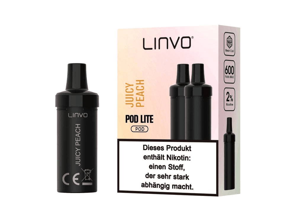 Linvo Pod Lite Cartridge Juicy Peach 20mg 1000 750 | Vapebazar Linvo Pod Lite - Pfirsich Prefilled Liquid