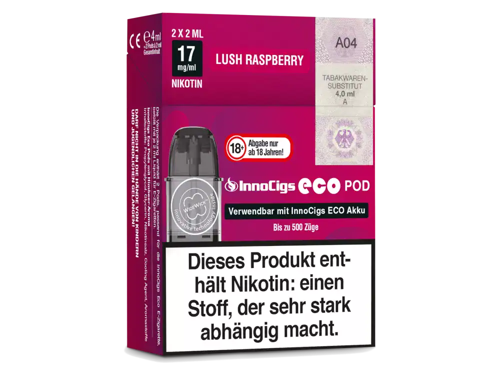 innocigs eco pods zigarettenschachtel lush | Vapebazar Innocigs Eco Pod System - Lush Raspberry Prefilled Cap Wassermelone Himbeere