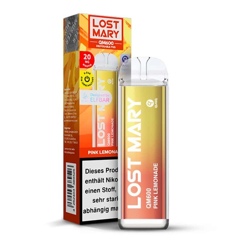 neu elf bar lost mary qm600 pink lemonade 20mg ml kindersicherung steuerware | Vapebazar Elf Bar Lost Mary Qm 600 - Pink Lemonade | Vapebazar - Einweg E-Zigarette