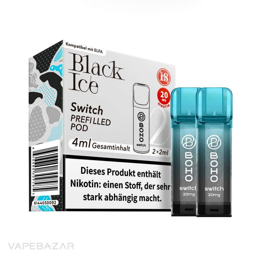 Boho Switch Pod Black Ice 03 | Vapebazar Boho Switch Pod – Black Ice | 2Er Pack | Vapebazar