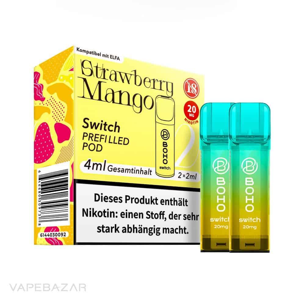 Boho Switch Pod Strawberry Mango 03 | Vapebazar Boho Switch Pod – Strawberry Mango - 2Er Pack | Vapebazar