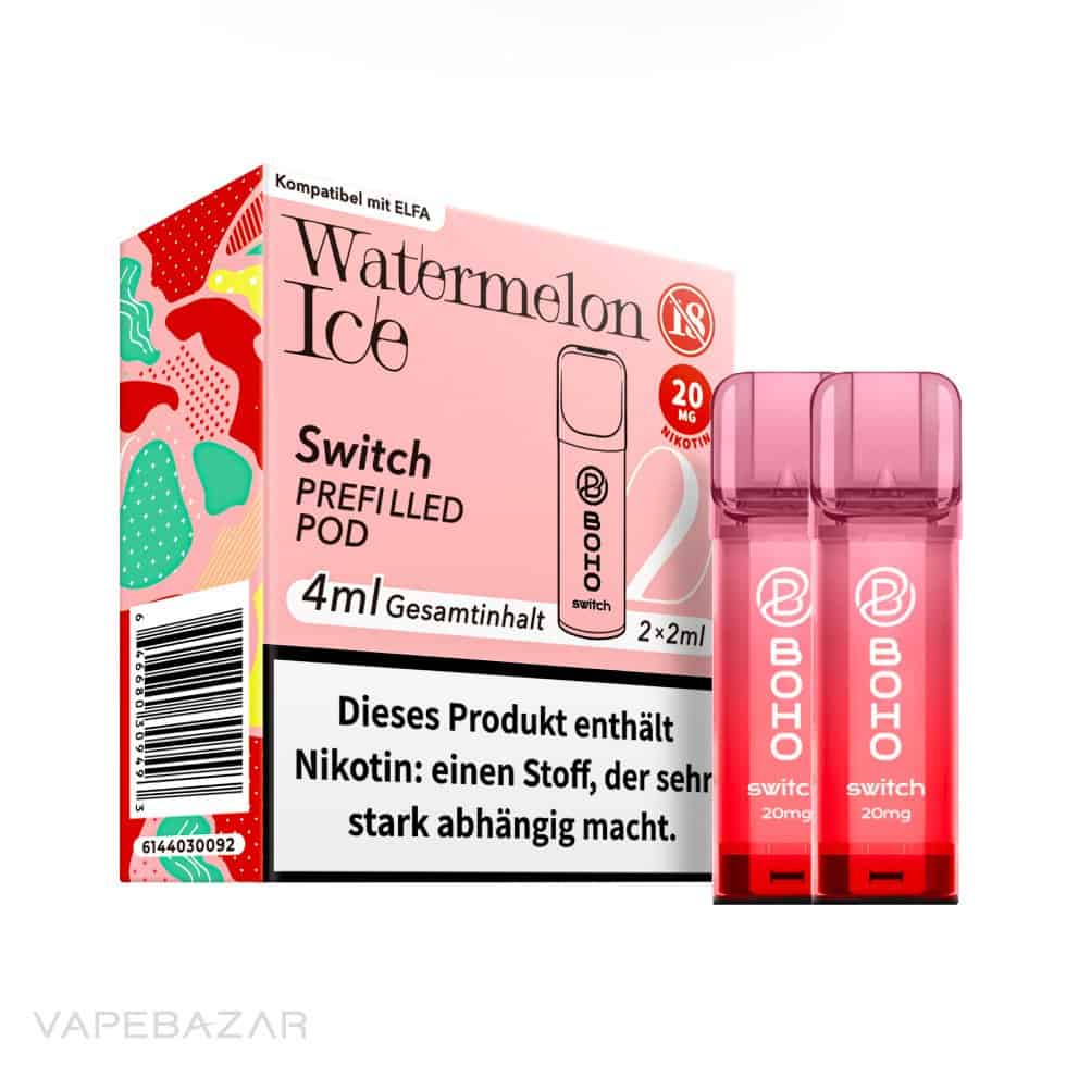Boho Switch Pod Watermelon Ice 03 | Vapebazar Boho Switch Pod – Watermelon Ice - 2Er Pack | Vapebazar