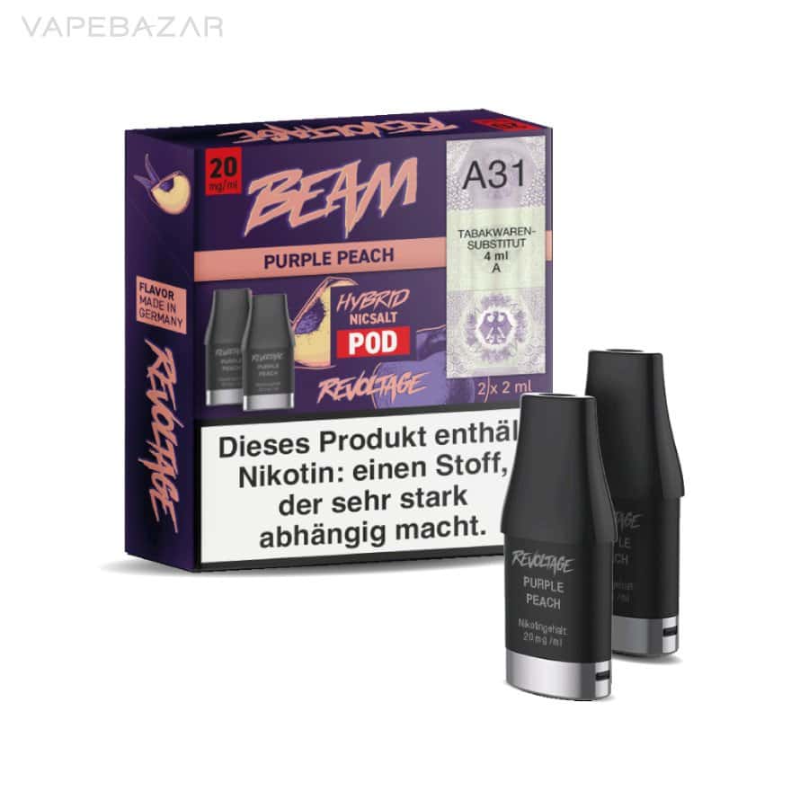 Revoltage Beam Purple Peach Pod 03 | Vapebazar Revoltage Purple Peach Gold Pod | Vapebazar