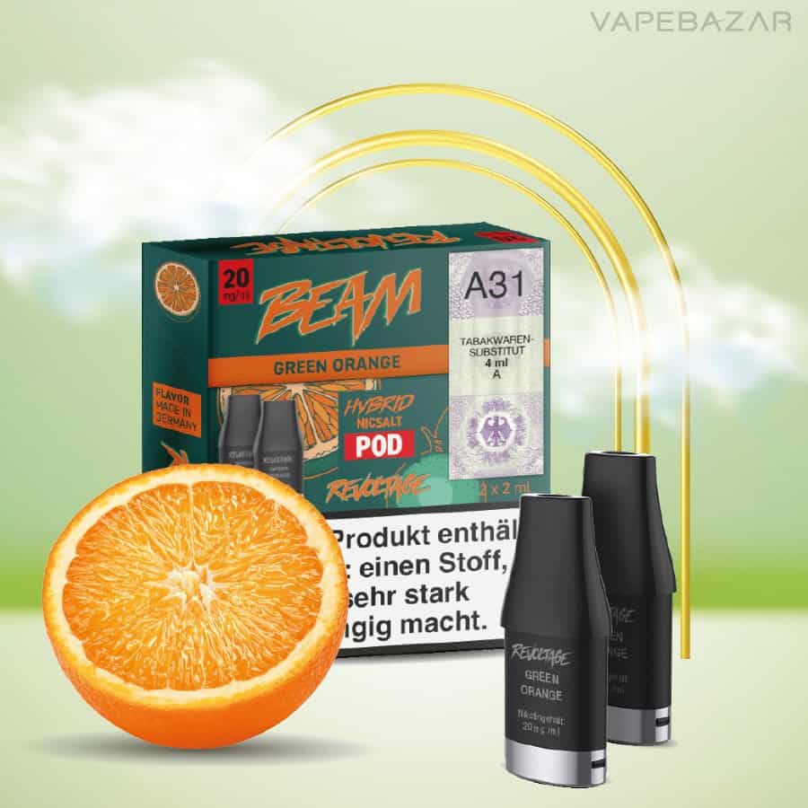 Revoltage Beam Yellow Green Orange Pod 01 | Vapebazar Revoltage Purple Green Orange Pod | Vapebazar