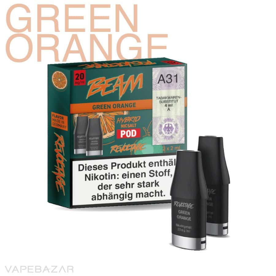Revoltage Beam Yellow Green Orange Pod 02 | Vapebazar Revoltage Purple Green Orange Pod | Vapebazar