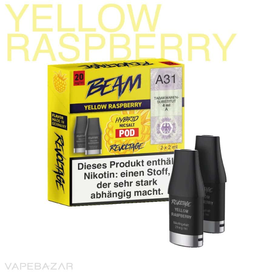 Revoltage Beam Yellow Raspberry Pod 02 | Vapebazar Revoltage Beam - Yellow Raspberry | Vapebazar