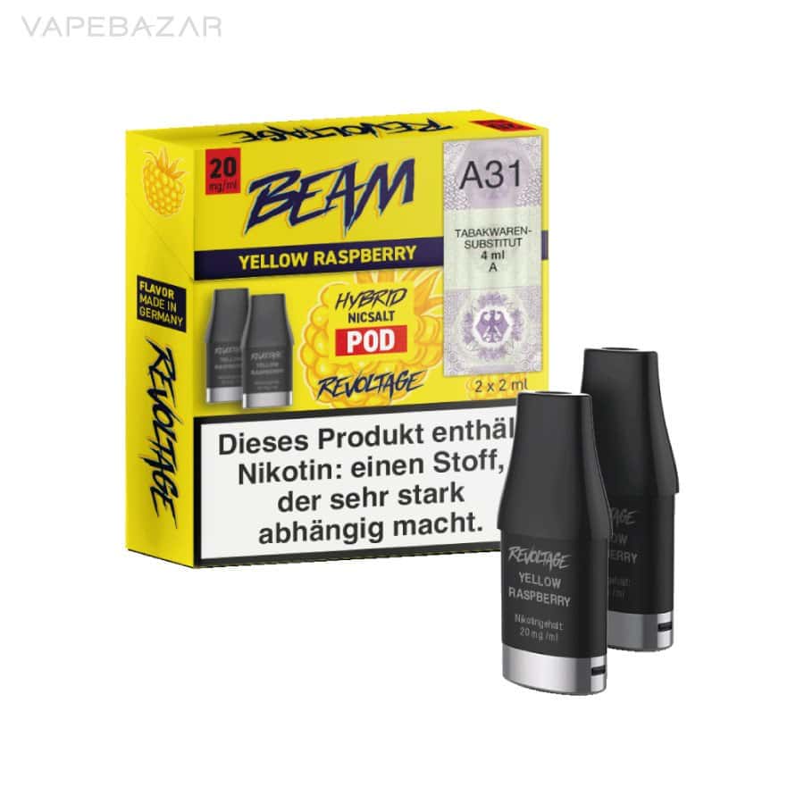 Revoltage Beam Yellow Raspberry Pod 03 | Vapebazar Revoltage Beam - Yellow Raspberry | Vapebazar