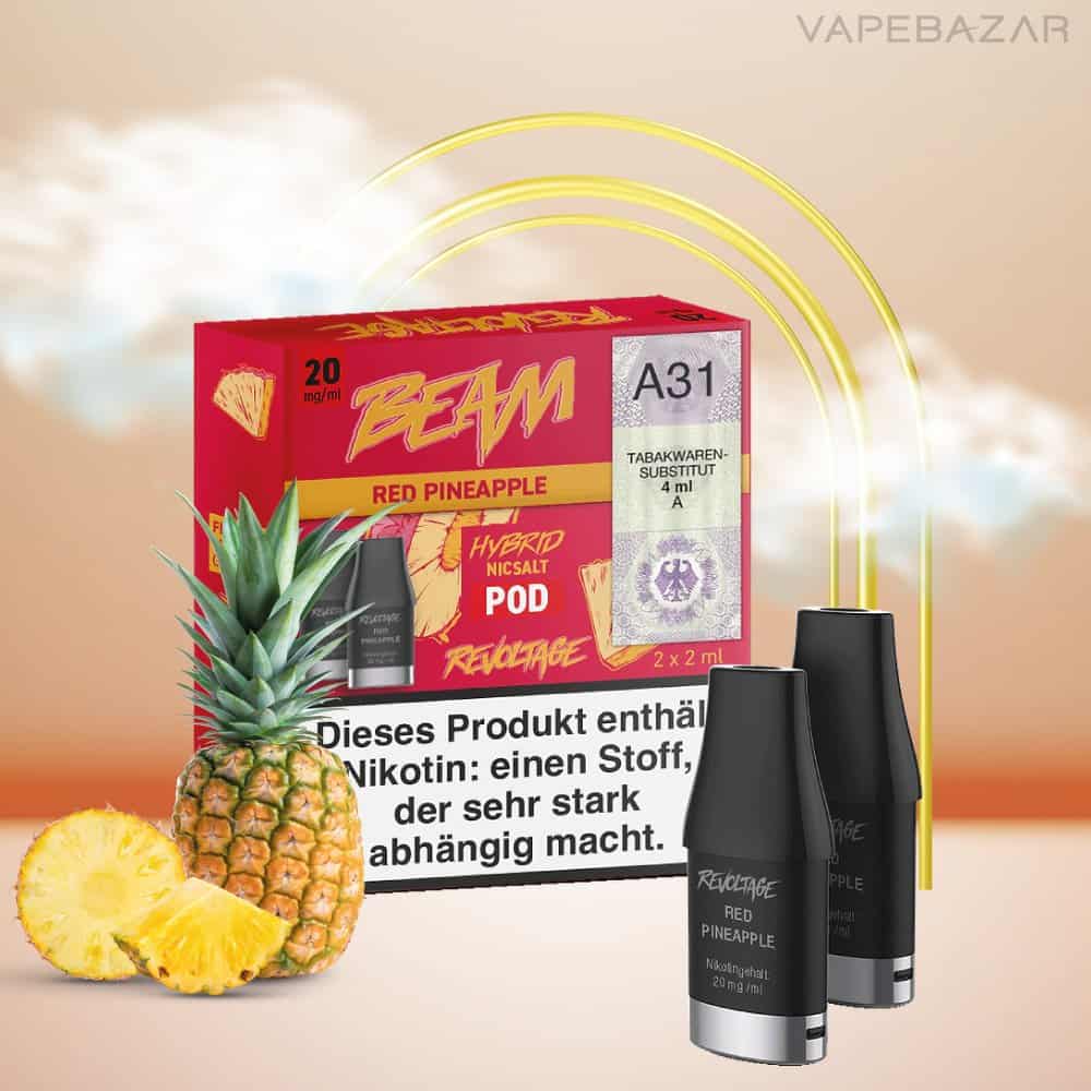 Revoltage Beam Yellow Red Pineapple Pod 01 | Vapebazar Revoltage Beam Red Pineapple Pod