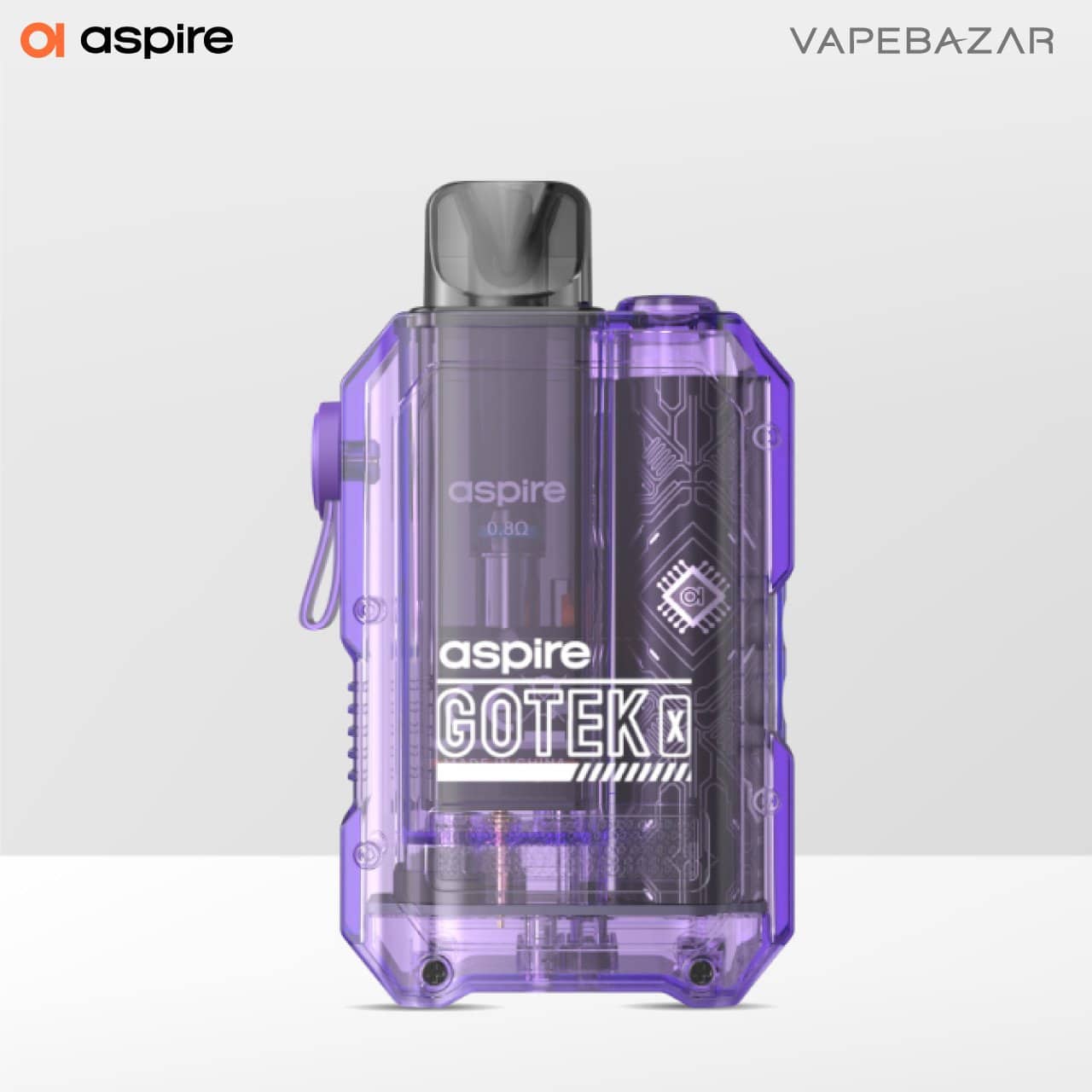 Aspire Gotek x kit trasparent violet 02 | Vapebazar Asprie Gotek X Kit Transparent Lila