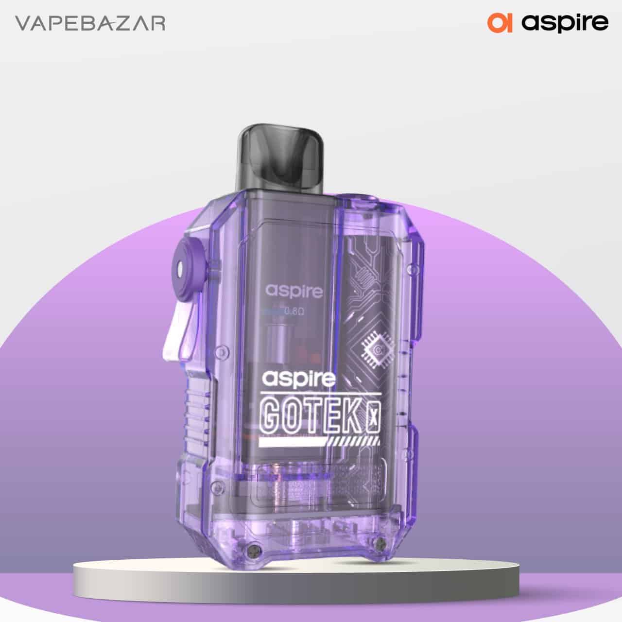 Aspire Gotek x kit trasparent violet | Vapebazar Asprie Gotek X Kit Transparent Lila