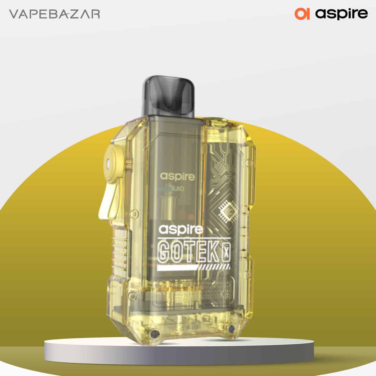 Aspire Gotek x kit trasparent yellow | Vapebazar Aspire - Gotek X - Pod Kit - Transparent Gelb