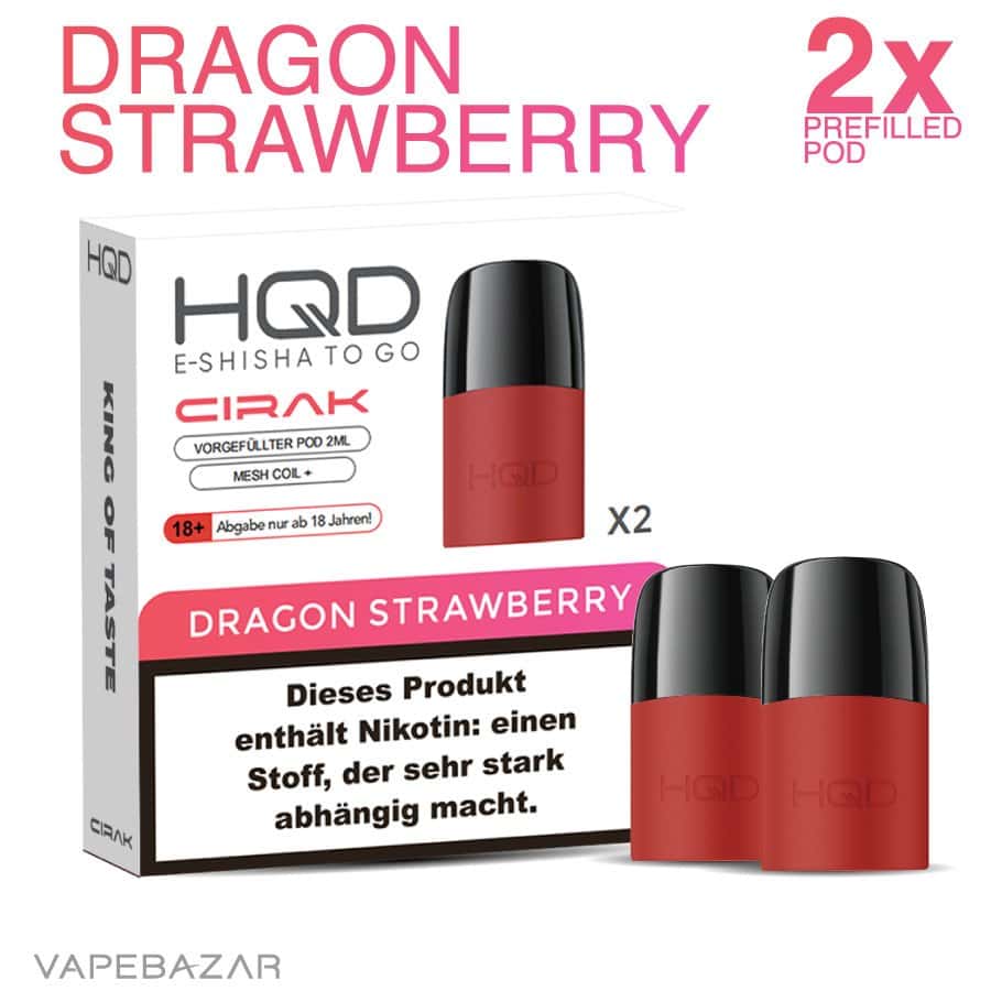 Hqd Cirak Dragon Strawberry 02 | Vapebazar Hqd Cirak - Hqd Pods - Dragon Strawberry - 2Er Pack