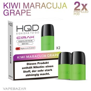 HQD Cirak - HQD Pods - Kiwi Maracuja Grape- 2er Pack