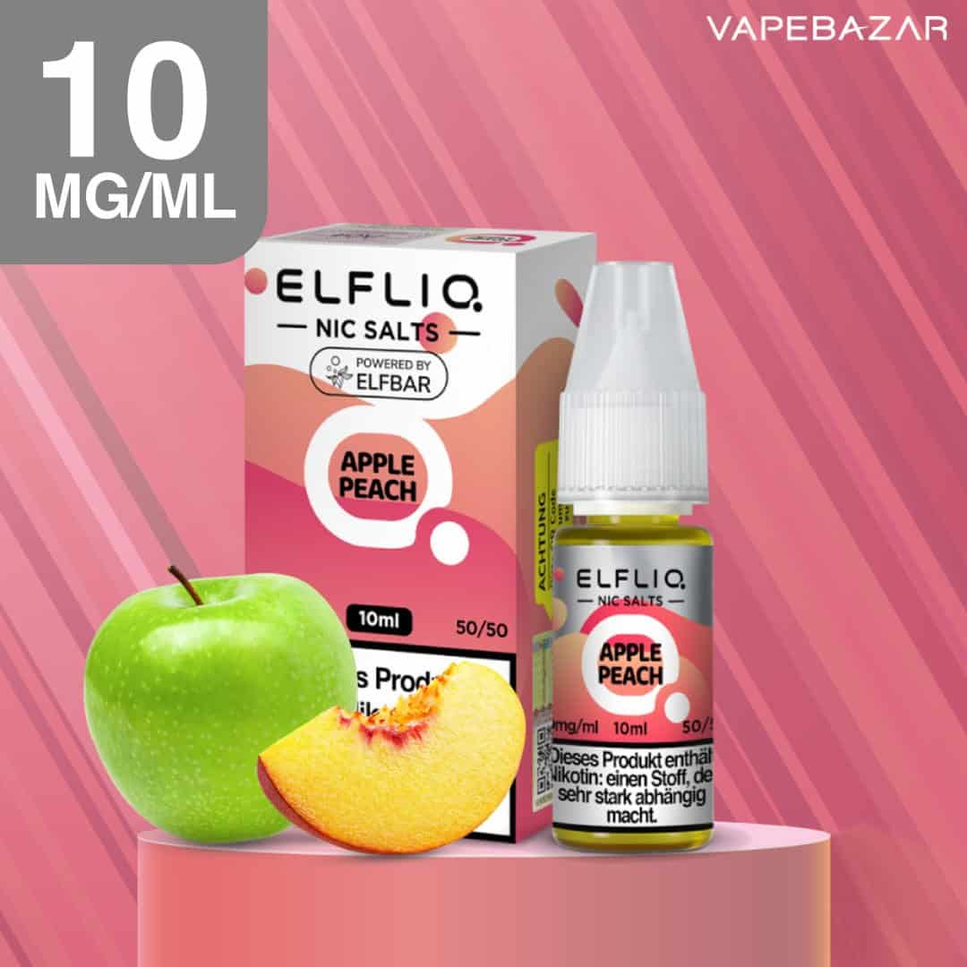 Elfliq Elfbar Liquid 10mg ml Apple Peach | Vapebazar Elfliq Nikotinsalz Liquid 10Ml - Apple Peach 10Mg/Ml Nikotin