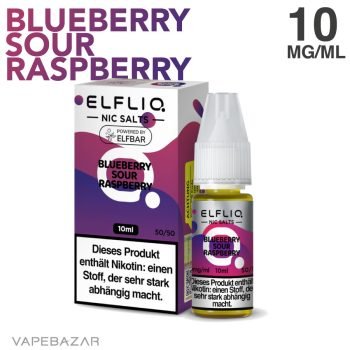 Elfliq Nikotinsalz Liquid 10ml - Blueberry Sour Raspberry 10mg/ml Nikotin