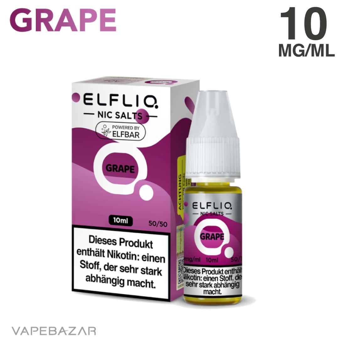 Elfliq Elfbar Liquid 10mg ml Grape 02 | Vapebazar Elfliq Nikotinsalz Liquid 10Ml - Grape 10Mg/Ml Nikotin