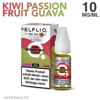 Elfliq Nikotinsalz Liquid 10ml - Kiwi Passionfruit Guava 10mg/ml Nikotin