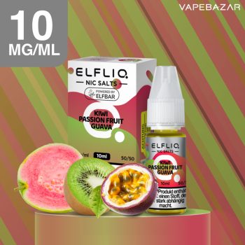 Elfliq Nikotinsalz Liquid 10ml - Kiwi Passionfruit Guava 10mg/ml Nikotin