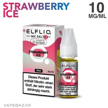 Elfliq Nikotinsalz Liquid 10ml - Strawberry Ice 10mg/ml Nikotin