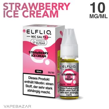 Elfliq Nikotinsalz Liquid 10ml - Strawberry Ice cream 10mg/ml Nikotin