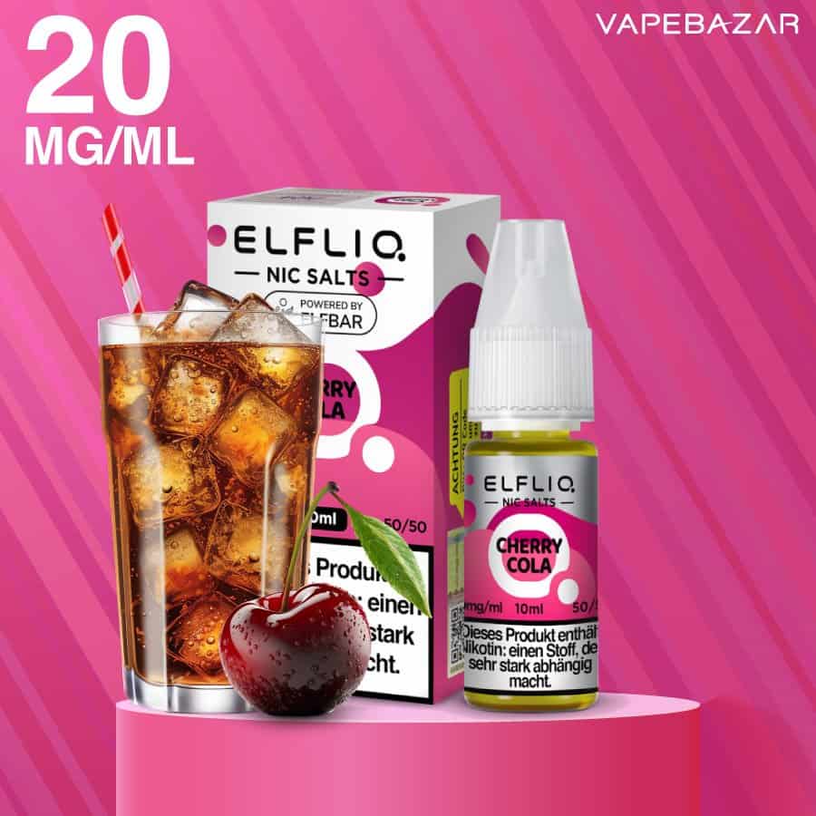 Elfliq Elfbar Liquid 20mg ml Cherry Cola 01 | Vapebazar Elfliq Elfbar Nikotinsalz Liquid 10Ml - Cherry Cola 20Mg/Ml Nikotin