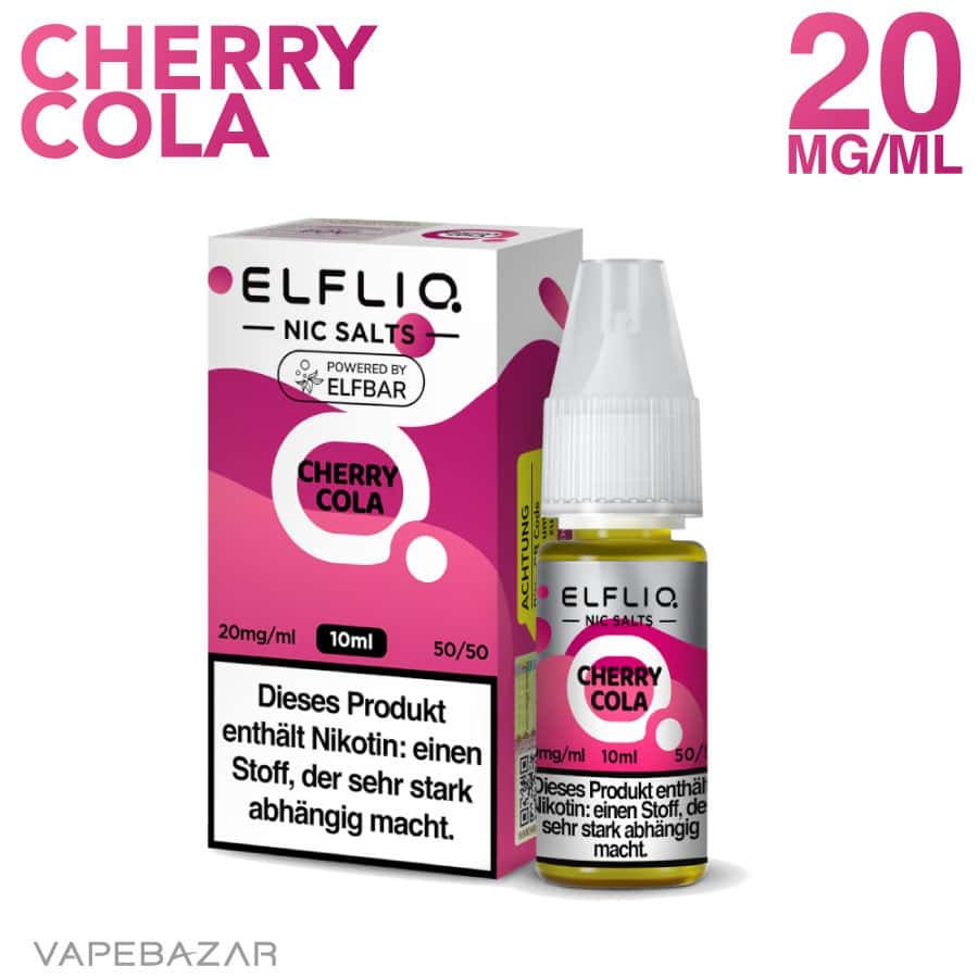 Elfliq Elfbar Liquid 20mg ml Cherry Cola 02 | Vapebazar Elfliq Elfbar Nikotinsalz Liquid 10Ml - Cherry Cola 20Mg/Ml Nikotin