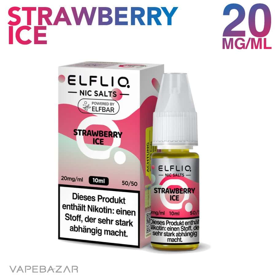 Elfliq Elfbar Liquid 20mg ml Strawberry Ice 02 | Vapebazar Elfliq Elfbar Nikotinsalz Liquid 10Ml - Strawberry Ice 20Mg/Ml Nikotin