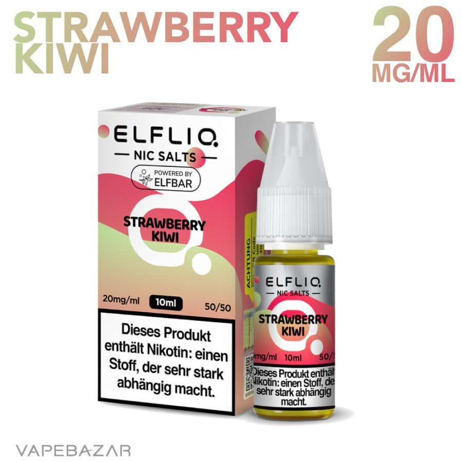 Elfliq Elfbar Liquid 20mg ml Strawberry Kiwi 02 | Vapebazar Elfliq Nikotinsalz Liquid 10Ml - Strawberry Kiwi 20Mg/Ml Nikotin