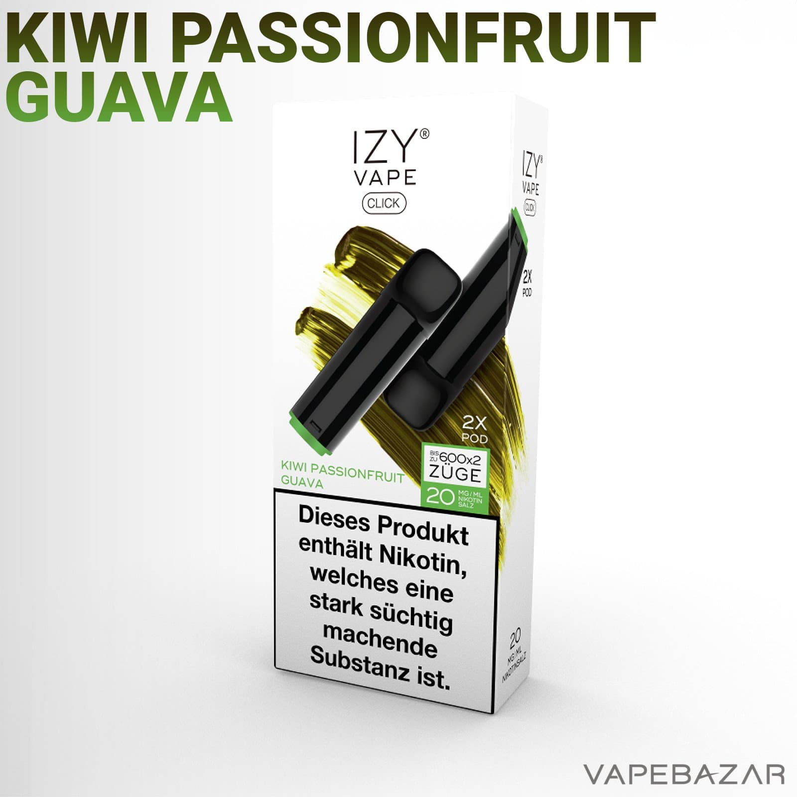 Izy Vape Click Kiwi Passionfruit Guava | Vapebazar Vapebazar Izy Vape Click - Kiwi Passionfruit Guava