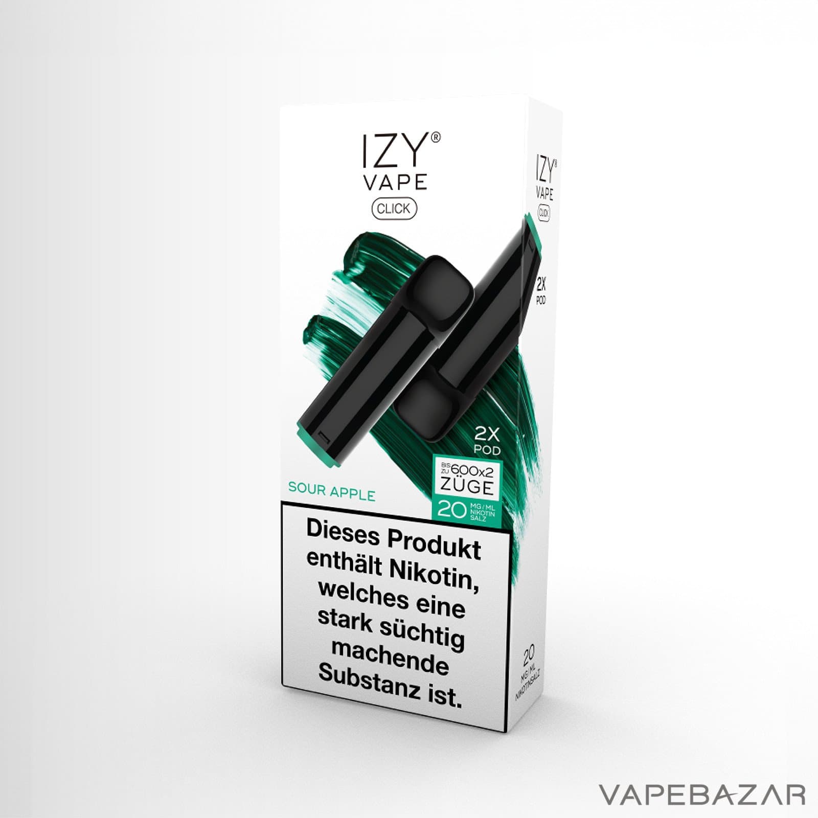 Izy Vape Click Sour Apple 2 | Vapebazar Vapebazar Izy Vape Click - Sour Apple 2