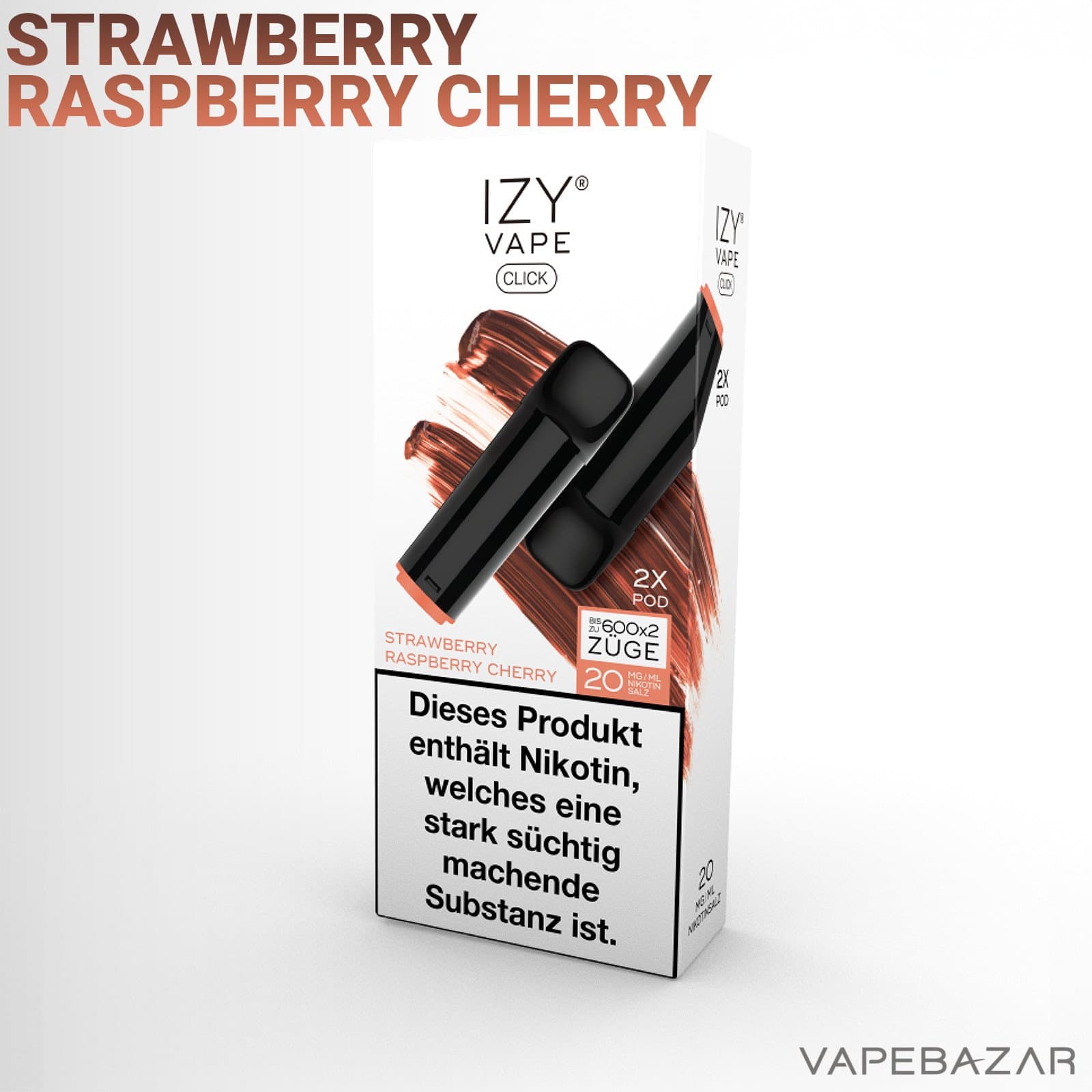 Izy Vape Click Strawberry Raspberry Cherry | Vapebazar Vapebazar Izy Vape Click - Strawberry Raspberry Cherry