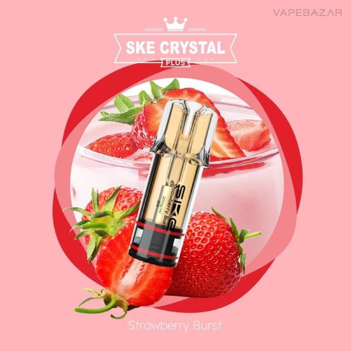 Ske Crystal Plus Strawberry Burst Pod | Vapebazar Ske Crystal Plus Pod - Strawberry Burst - 20Mg/Ml Nikotin