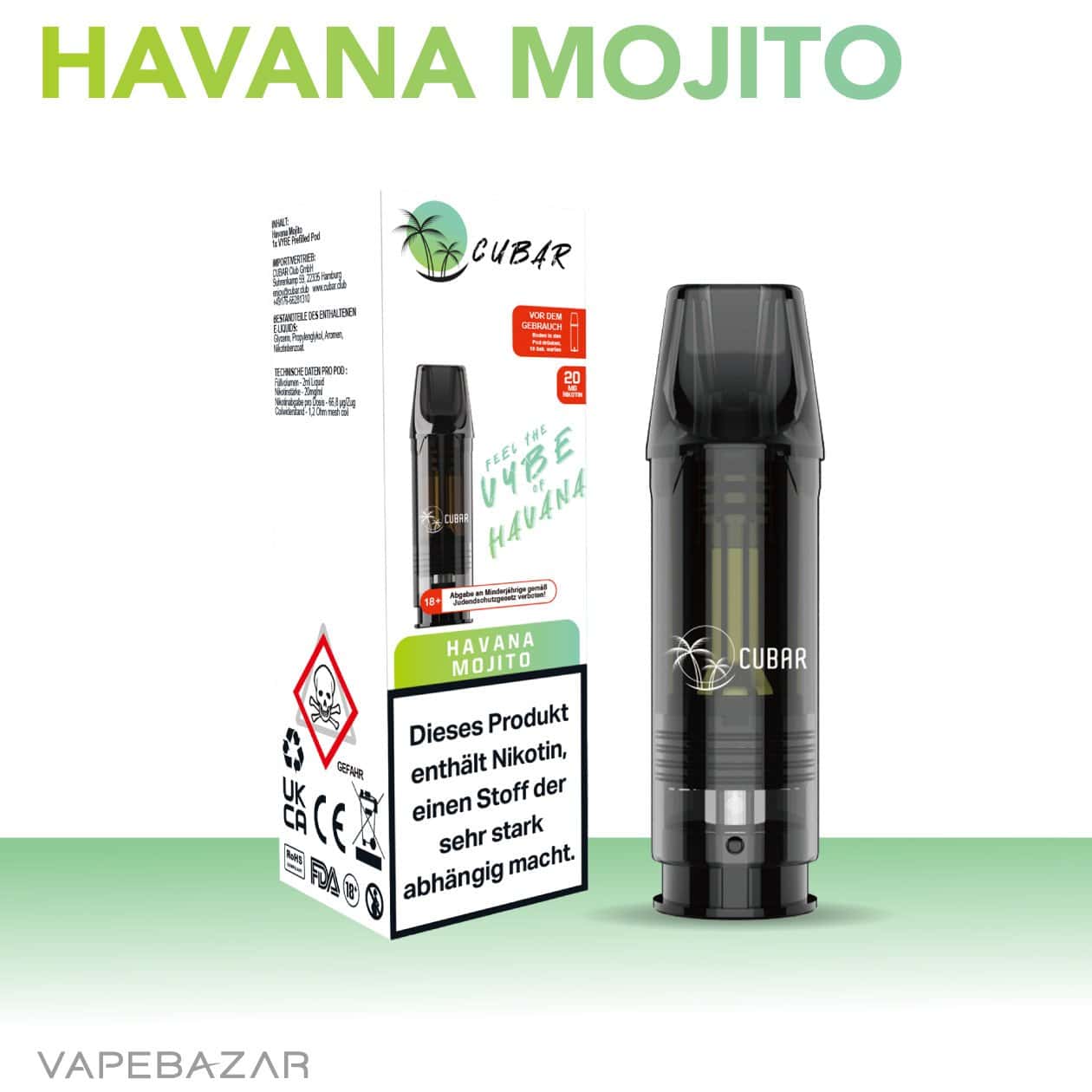 Cuba Pod Havana Mojito | Vapebazar Cubar Club Pods - Havana Mojito