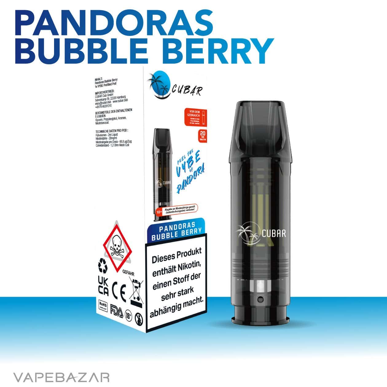 Cuba Pod Pandoras Bubble Berry 02 | Vapebazar Cubar Club Pods - Pandors Bubble Berry | Vapebazar