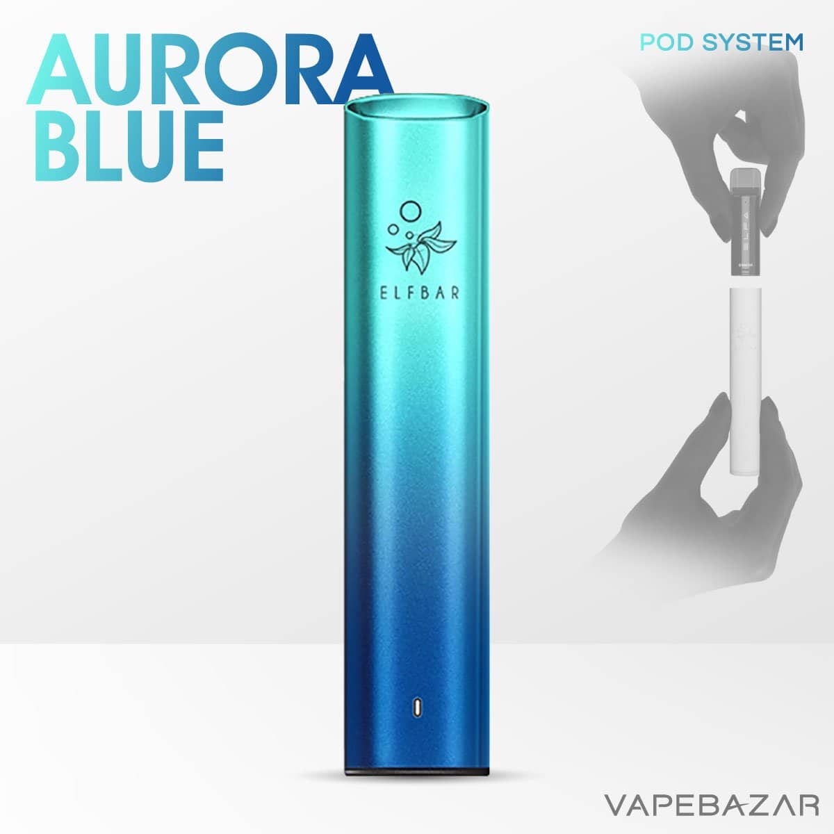 Elfbar Mate 500 Pod Vape Kit Aurora Blue 02 | Vapebazar Elf Bar Mate500 Pod Vape Kit – Aurora Blue - Vapebazar