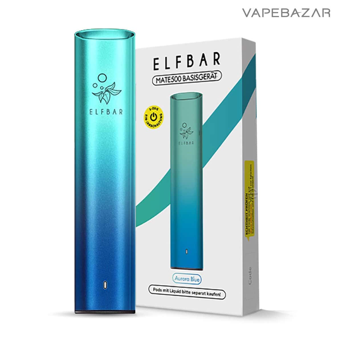 Elfbar Mate 500 Pod Vape Kit Aurora Blue 03 | Vapebazar Elf Bar Mate500 Pod Vape Kit – Aurora Blue - Vapebazar