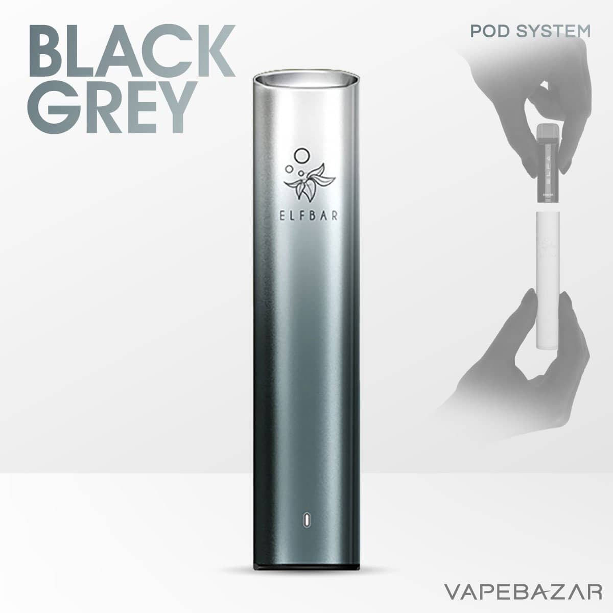 Elfbar Mate 500 Pod Vape Kit Black Grey 02 | Vapebazar Elf Bar Mate500 Pod Kit – Black Grey Für 6,90€ | Vapebazar