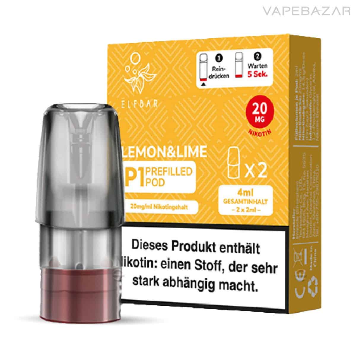 Elfbar Mate 500 Pod Vape LemonLime 03 | Vapebazar Elf Bar Mate 500 Pod - Lemon &Amp; Lime - Vapebazar