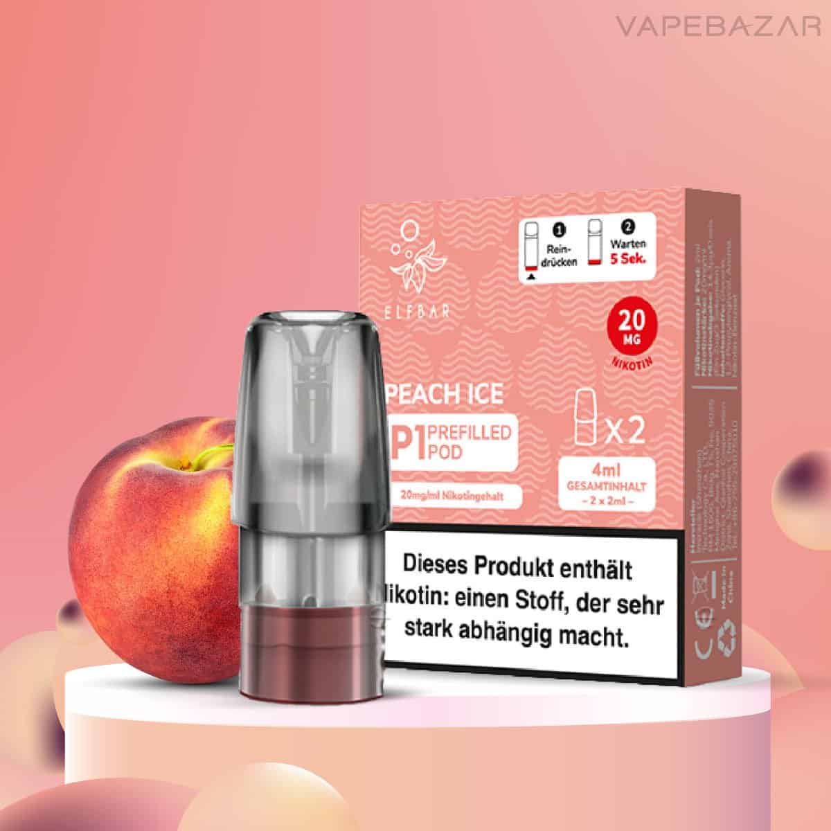 Elfbar Mate 500 Pod Vape Peach Ice | Vapebazar Elf Bar Mate 500 Pod - Peach Ice - Vapebazar