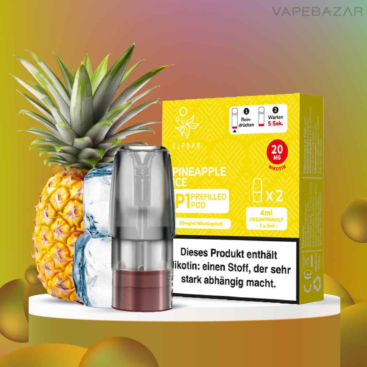 Elfbar Mate 500 Pod Vape Pineapple Ice | Vapebazar Elf Bar Mate 500 Pod - Pineapple Ice Prefilled Pod Nur 6,90