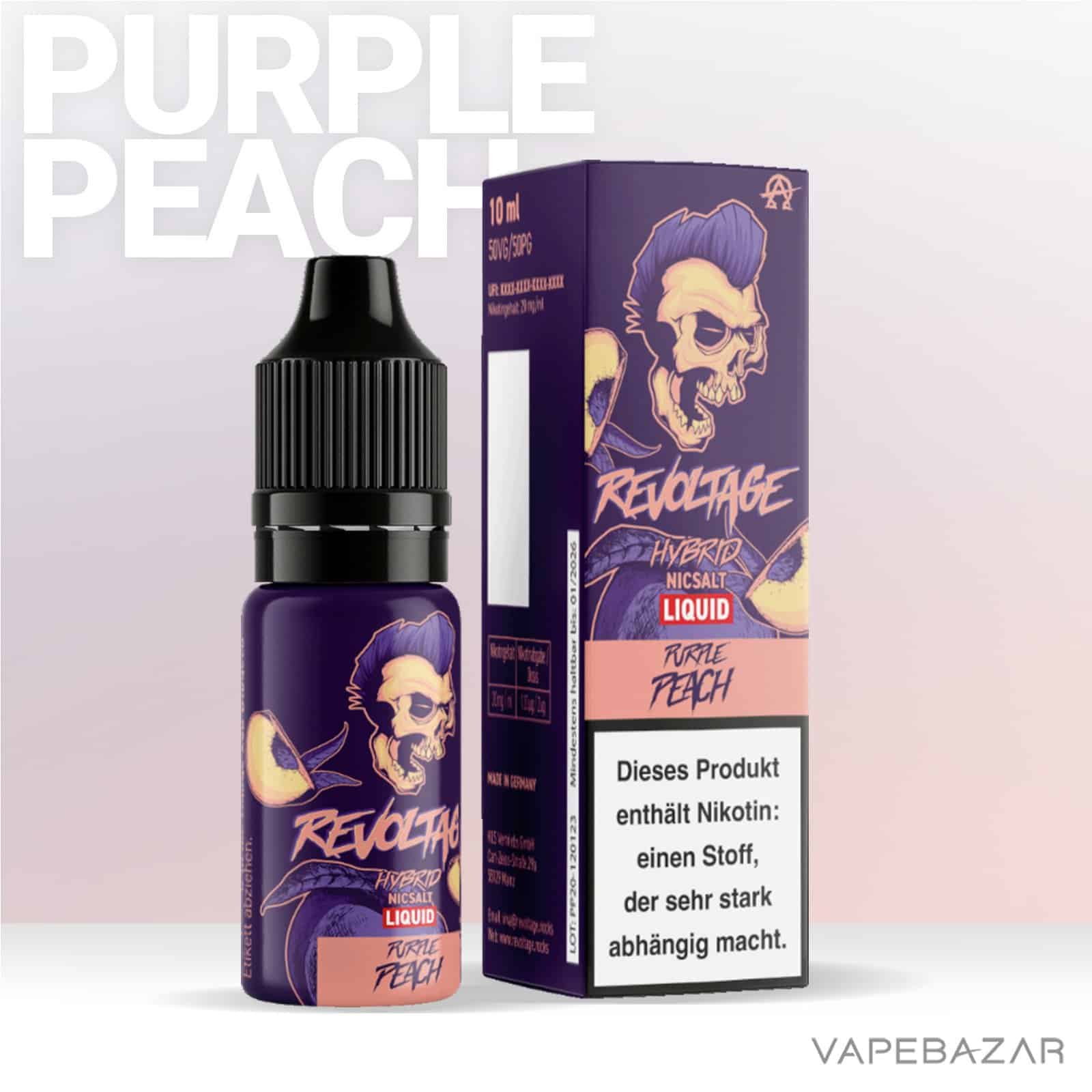 PurplePeach2 | Vapebazar Revoltage Zero Liquid - Purple Peach - Nikotinfrei