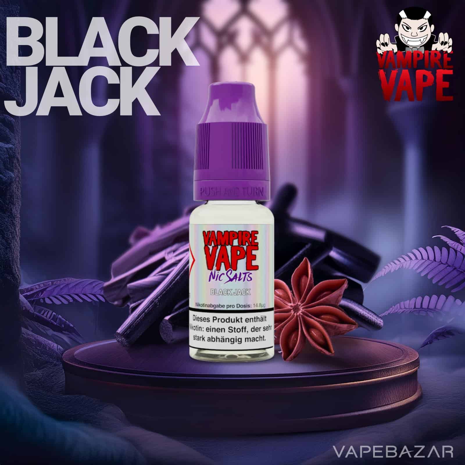BlackJack | Vapebazar Vampie Vape Nic Salt - Black Jack - Liquid