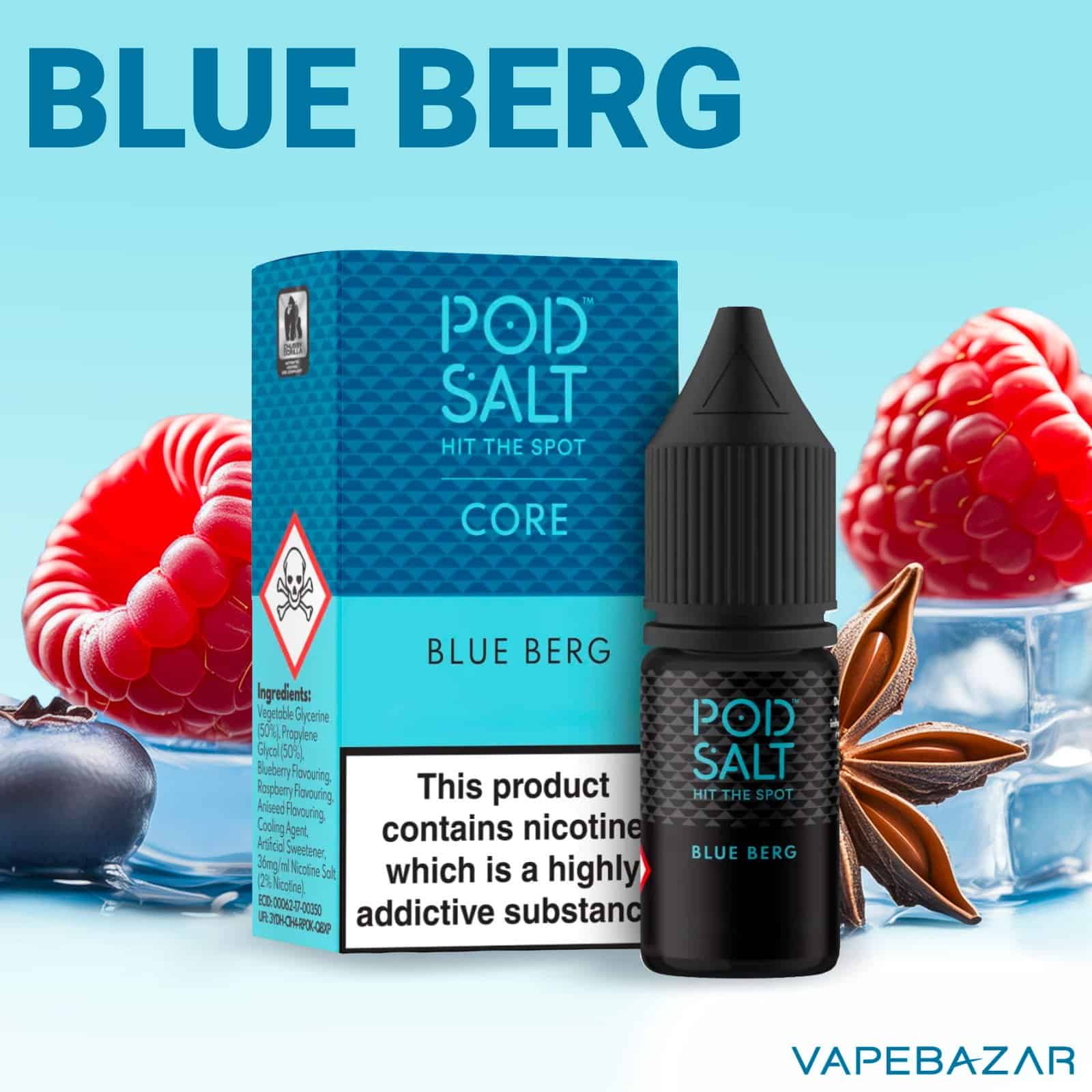 BlueBerg | Vapebazar Pod Salt Core Blue Berg