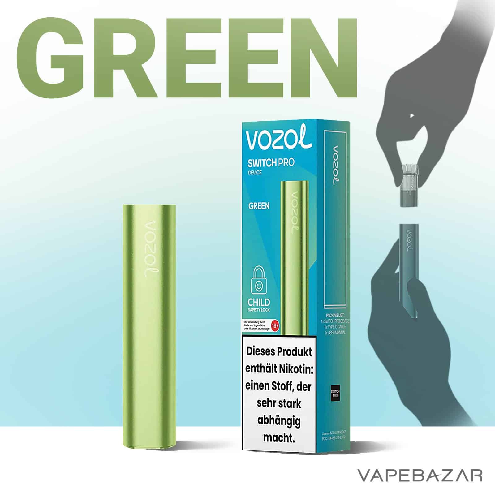 Green2 1 | Vapebazar Vozol Switch Pro - Green