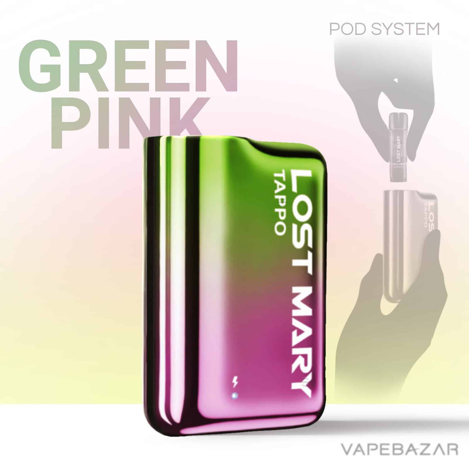 GreenPink2 | Vapebazar Lost Mary Tappo Podsystem Kit - Green Pink